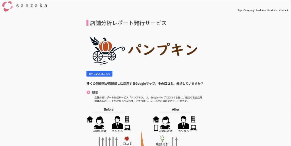生成AI 代行・サービス 飲食・サービス業_パンプキン