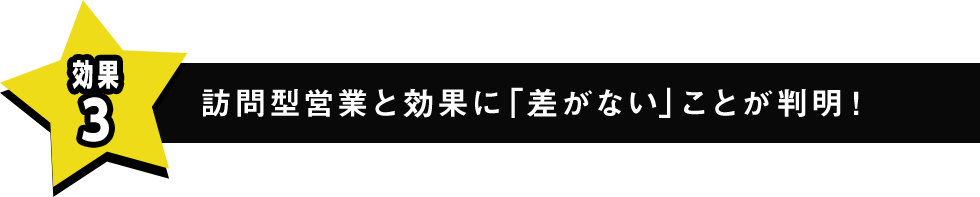 訪問型営業と効果に「差がない」ことが判明！