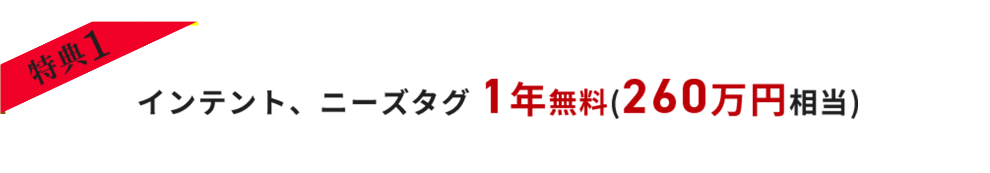 インセント、ニーズタグ1年無料