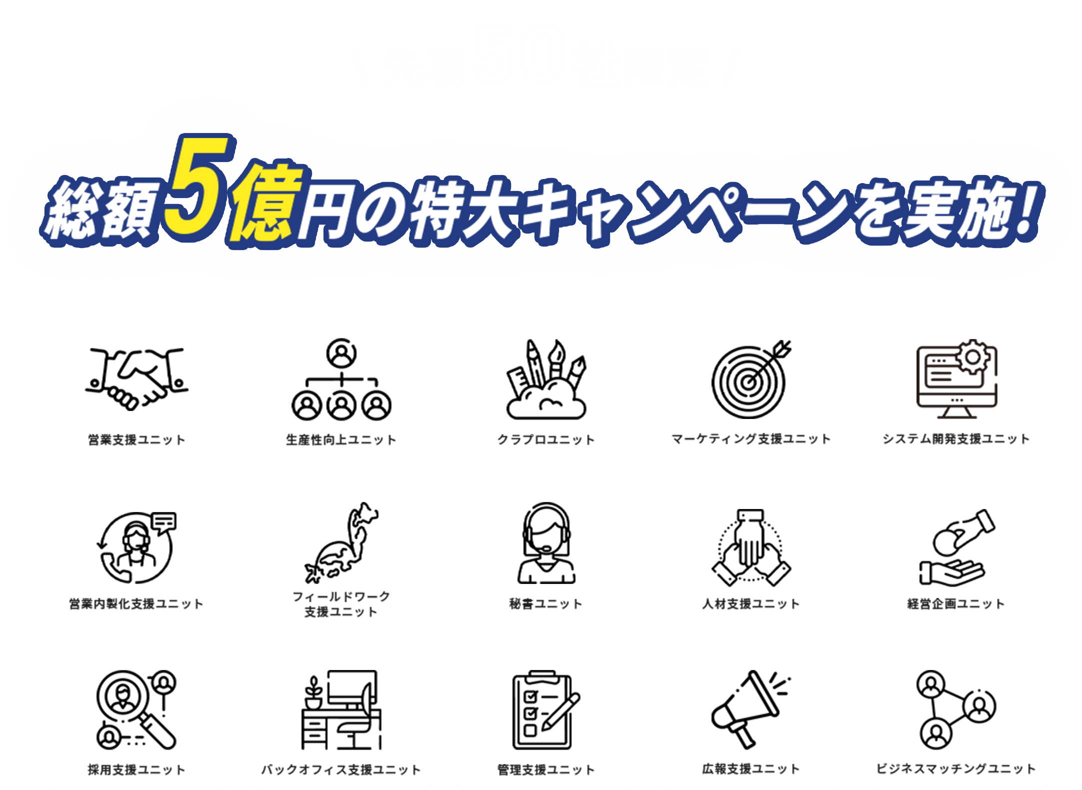 先着20社限定　計1,105万円相当の特典