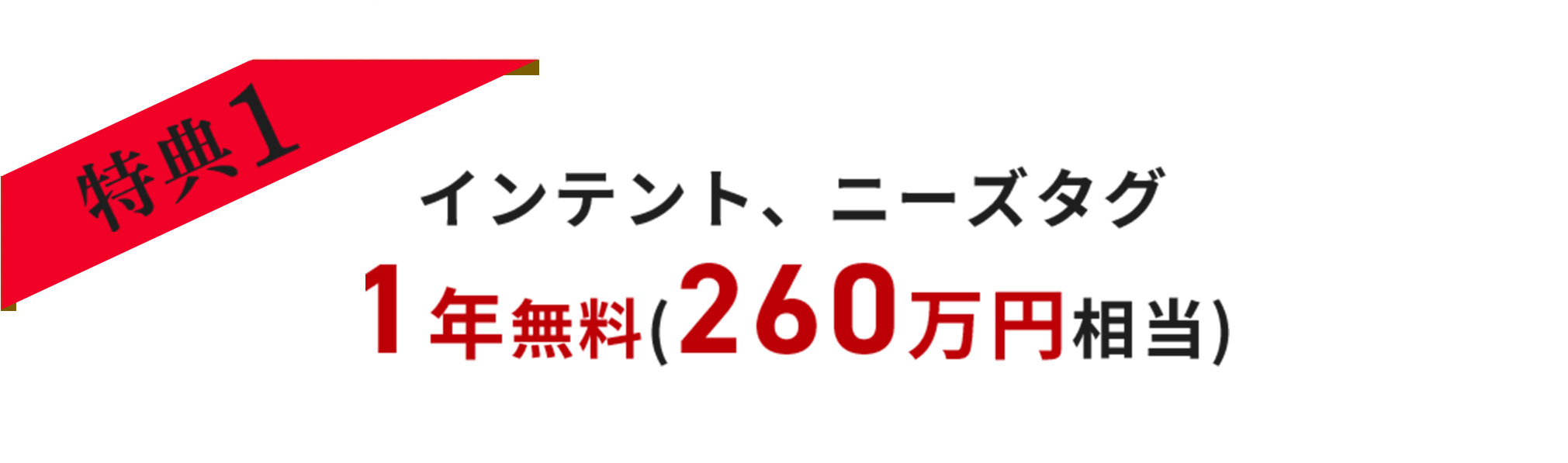 インセント、ニーズタグ1年無料